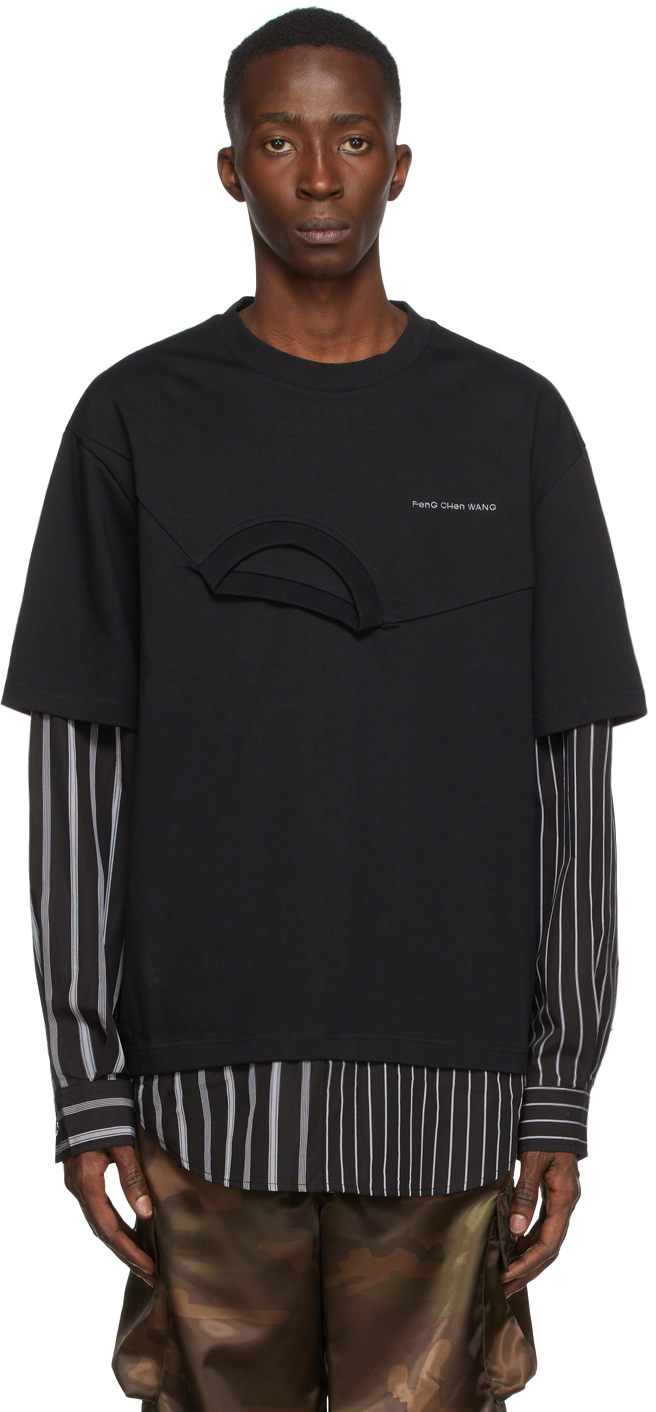 Black Shirting Paneled Sweatshirt - Do Not Wish